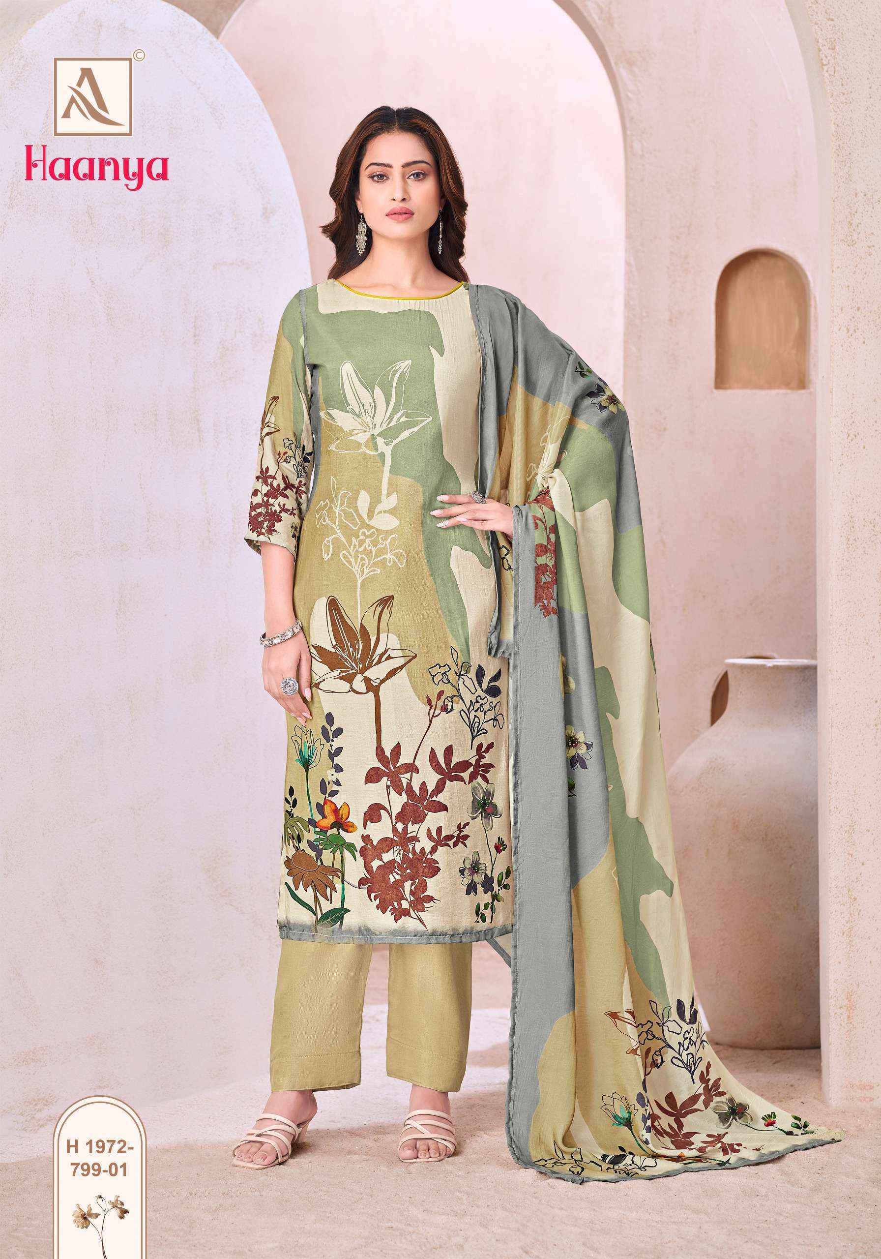 Alok Haanya Muslin Dress Material Surat Market Wholesale ( 4 pcs Catalogue