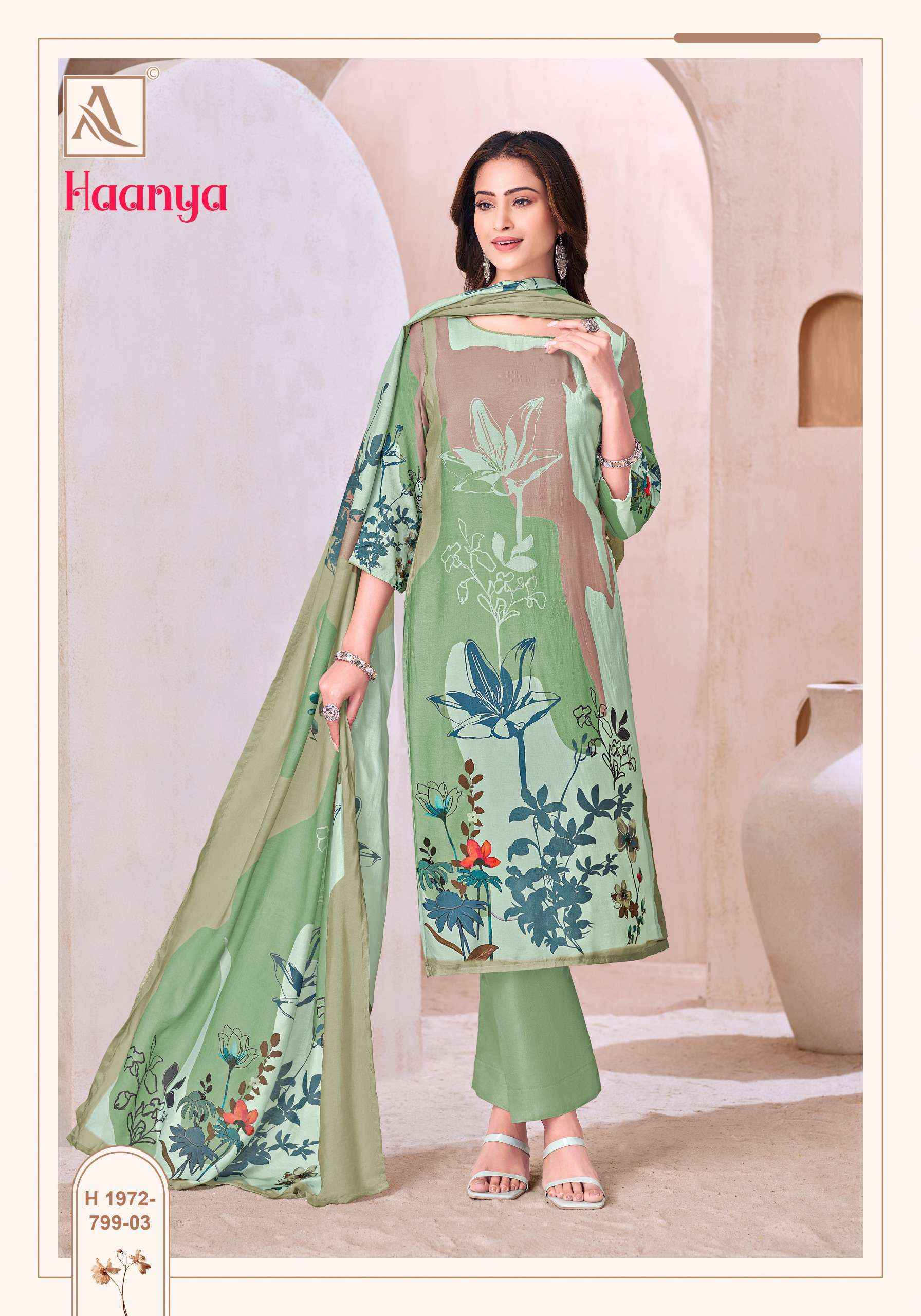 Alok Haanya Muslin Dress Material Surat Market Wholesale ( 4 pcs Catalogue