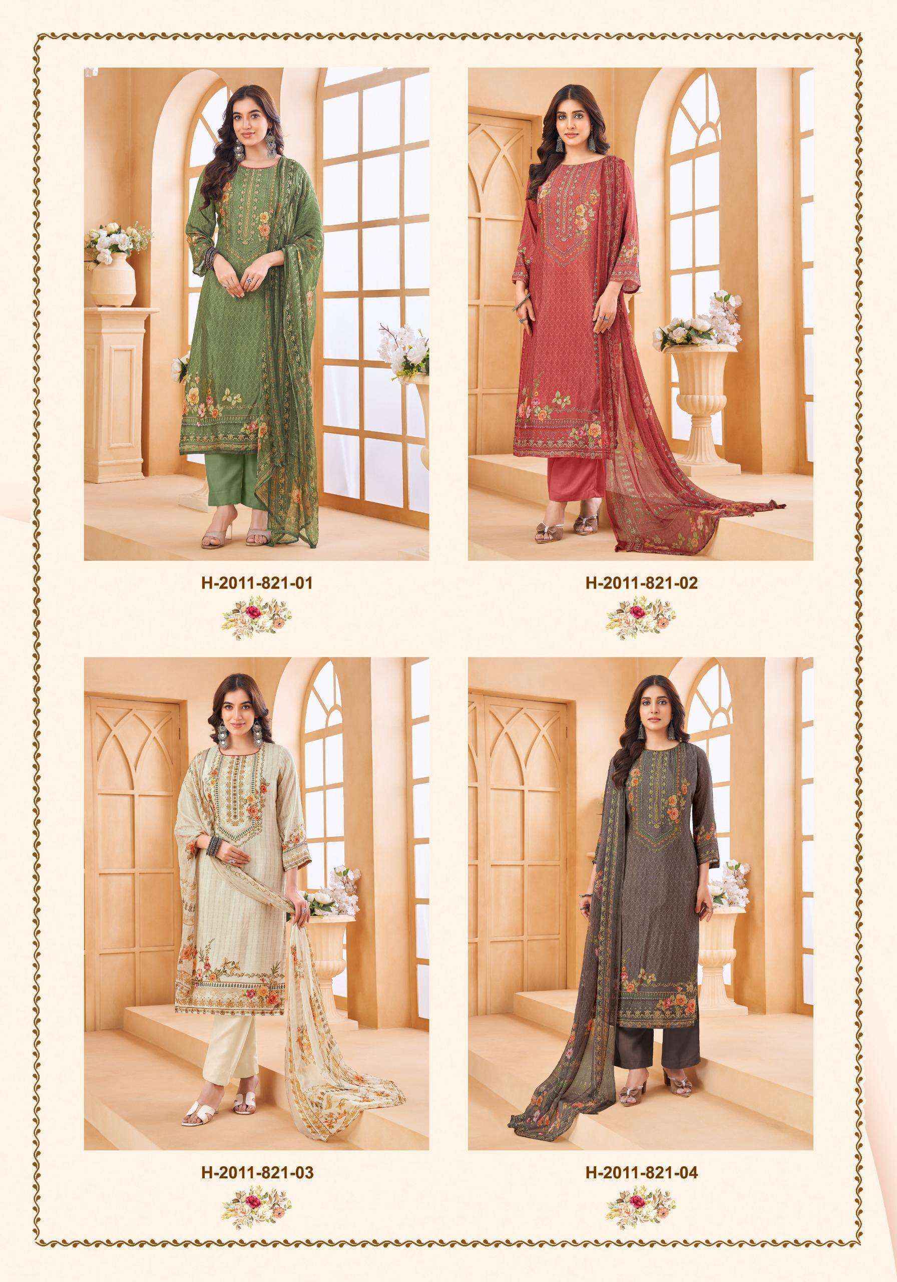 Alok Sheesha Vol 4 Viscose Muslin Dress Material  ( 4 pcs Catalogue )