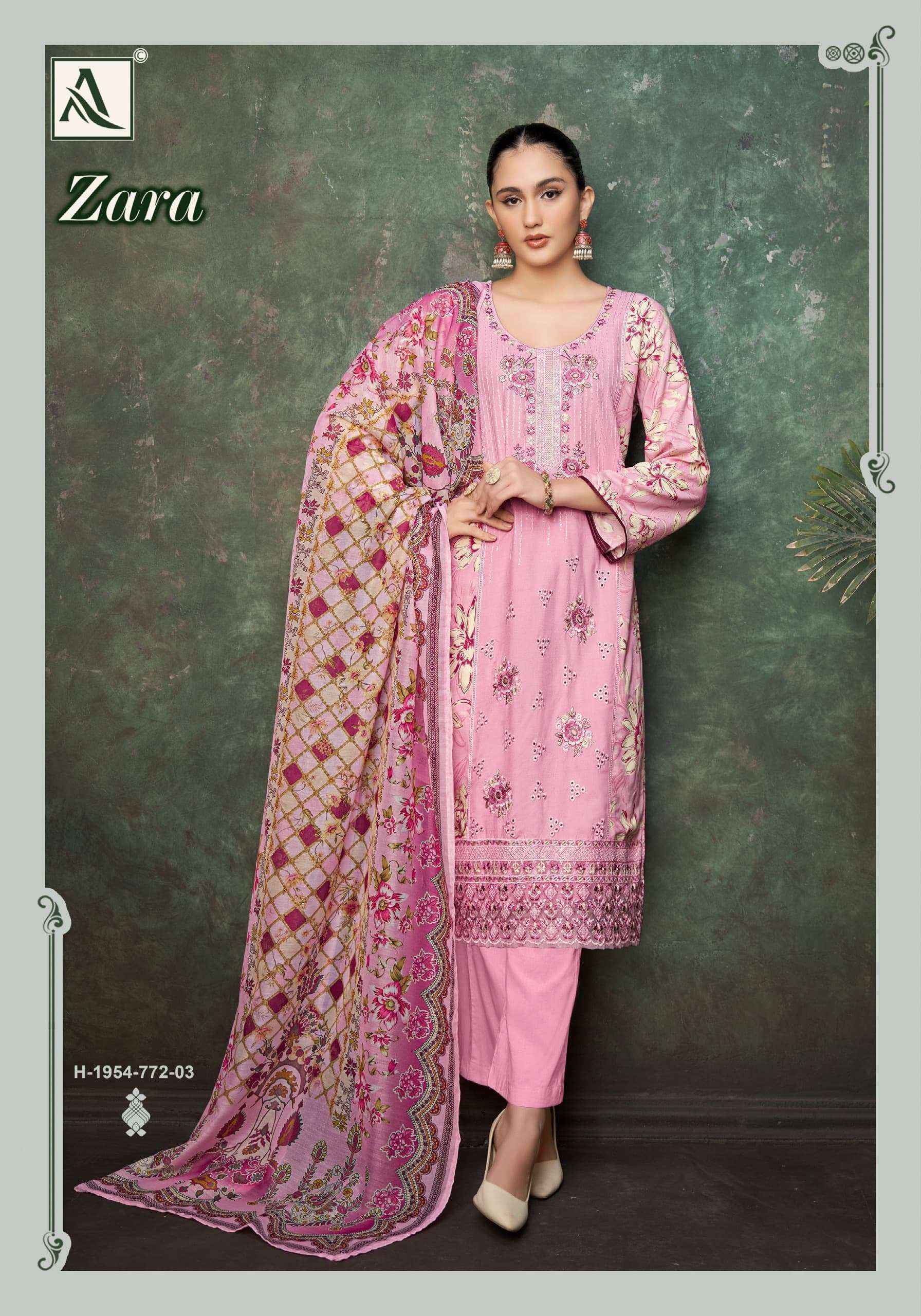 Alok Suit Zara Viscose Dress Material Wholesale Textile Market (  4 pcs Catalogue )