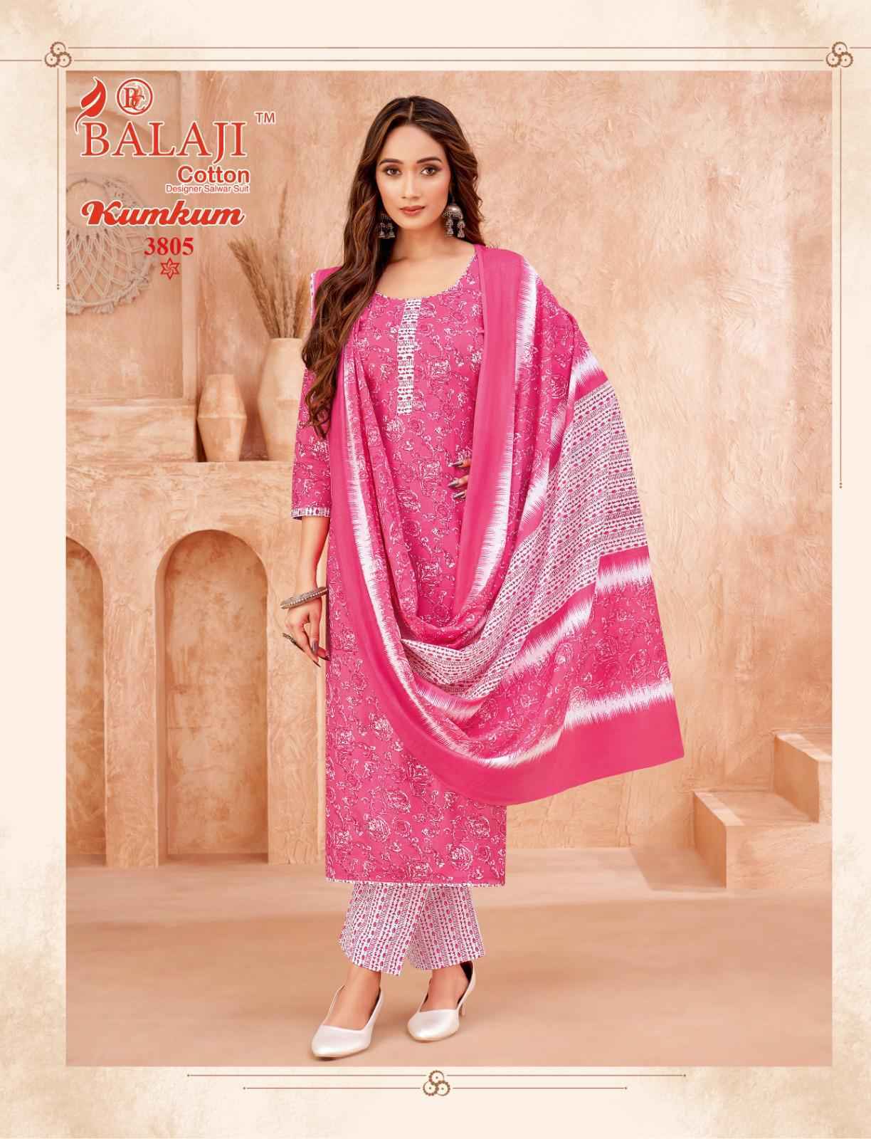 Balaji Kumkum Vol 38 Cotton Salwar Suir Wholesale Rate ( 12 Pcs Catalog )
