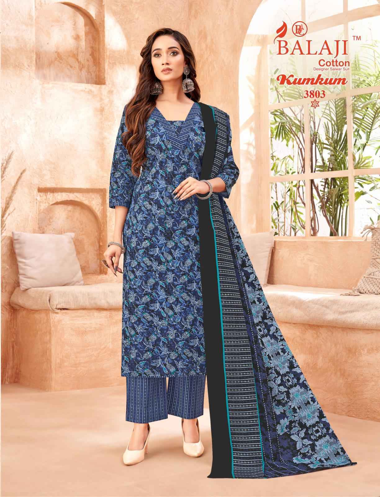 Balaji Kumkum Vol 38 Cotton Salwar Suir Wholesale Rate ( 12 Pcs Catalog )