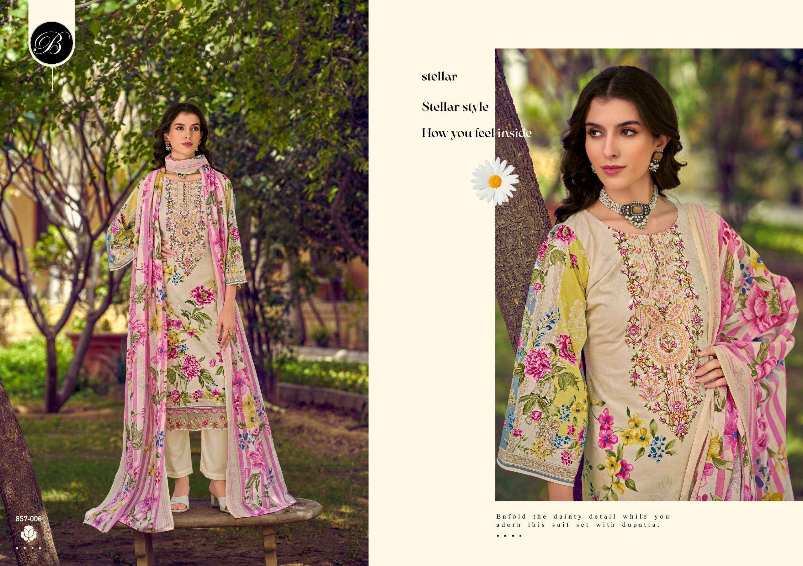 Belliza Designer Yasmin Cotton Dress Material Surat market ( 8 pcs Cataloge )
