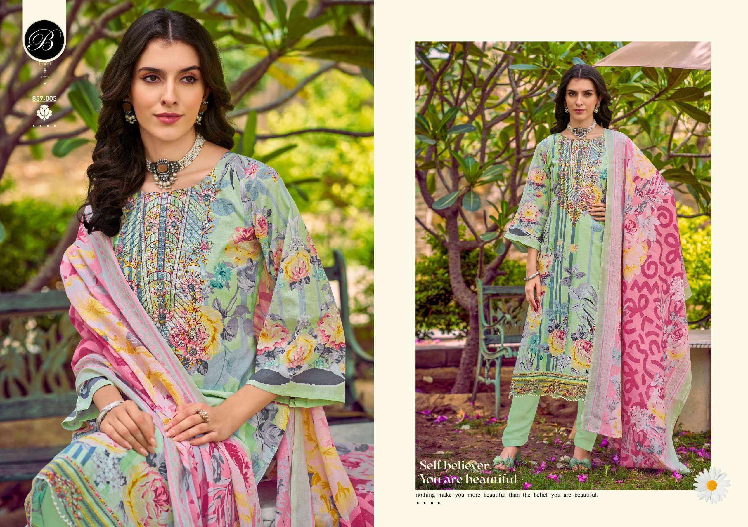 Belliza Designer Yasmin Cotton Dress Material Surat market ( 8 pcs Cataloge )