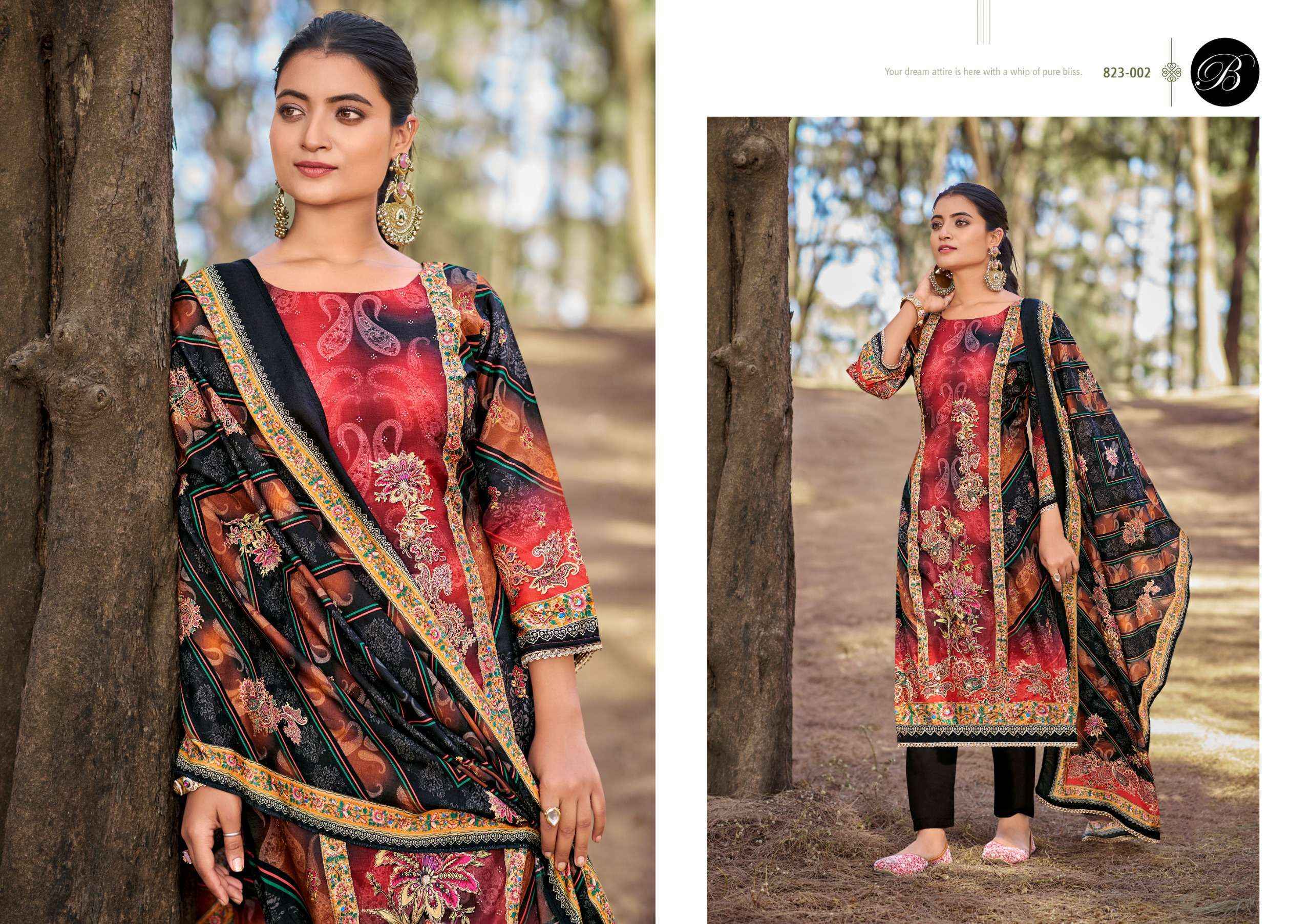 Belliza Shabnam Viscose Muslin Dress Material Wholesale Surat ( 3 pcs Catalogue