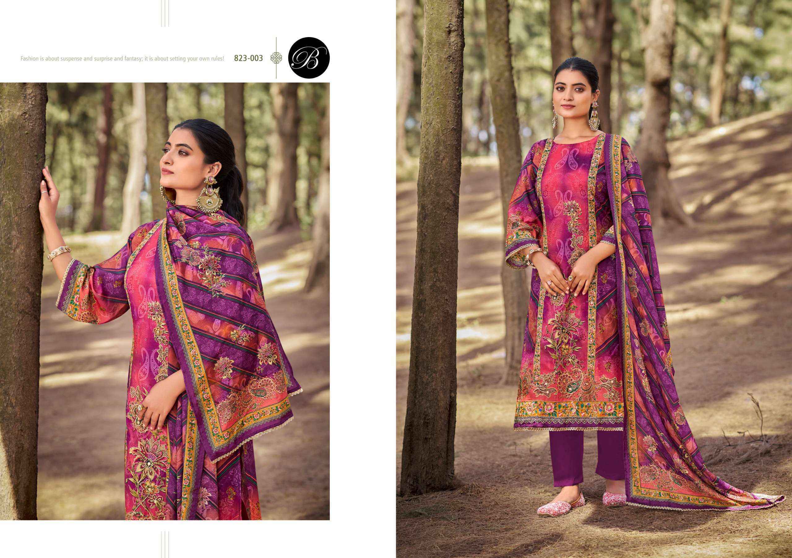 Belliza Shabnam Viscose Muslin Dress Material Wholesale Surat ( 3 pcs Catalogue