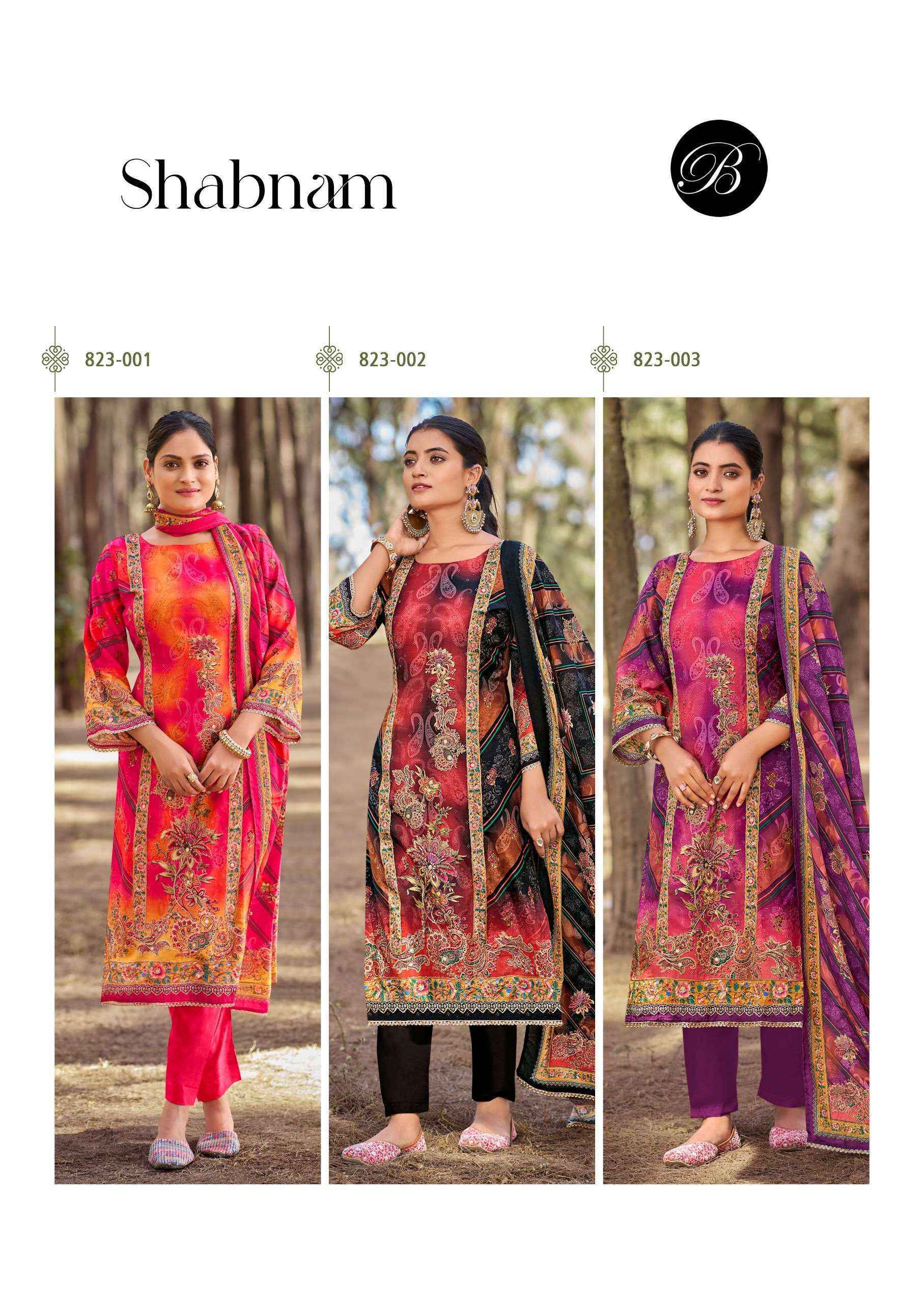 Belliza Shabnam Viscose Muslin Dress Material Wholesale Surat ( 3 pcs Catalogue
