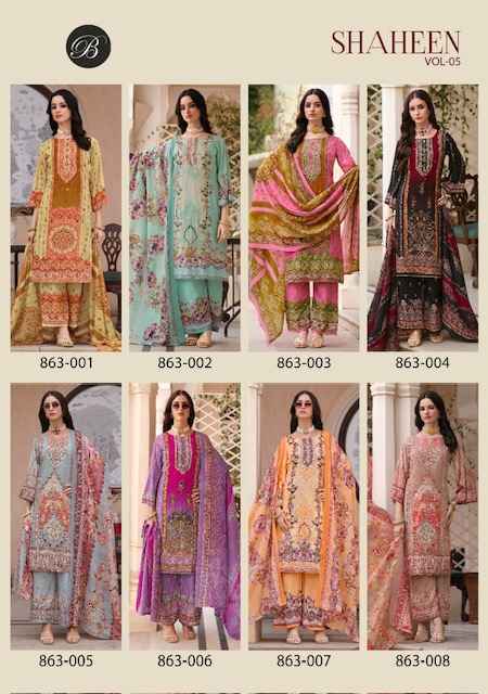 Belliza Shaheen Vol 5 Viscouse Reyon Dress Material Online Shopping ( 8 pcs Catalogue )