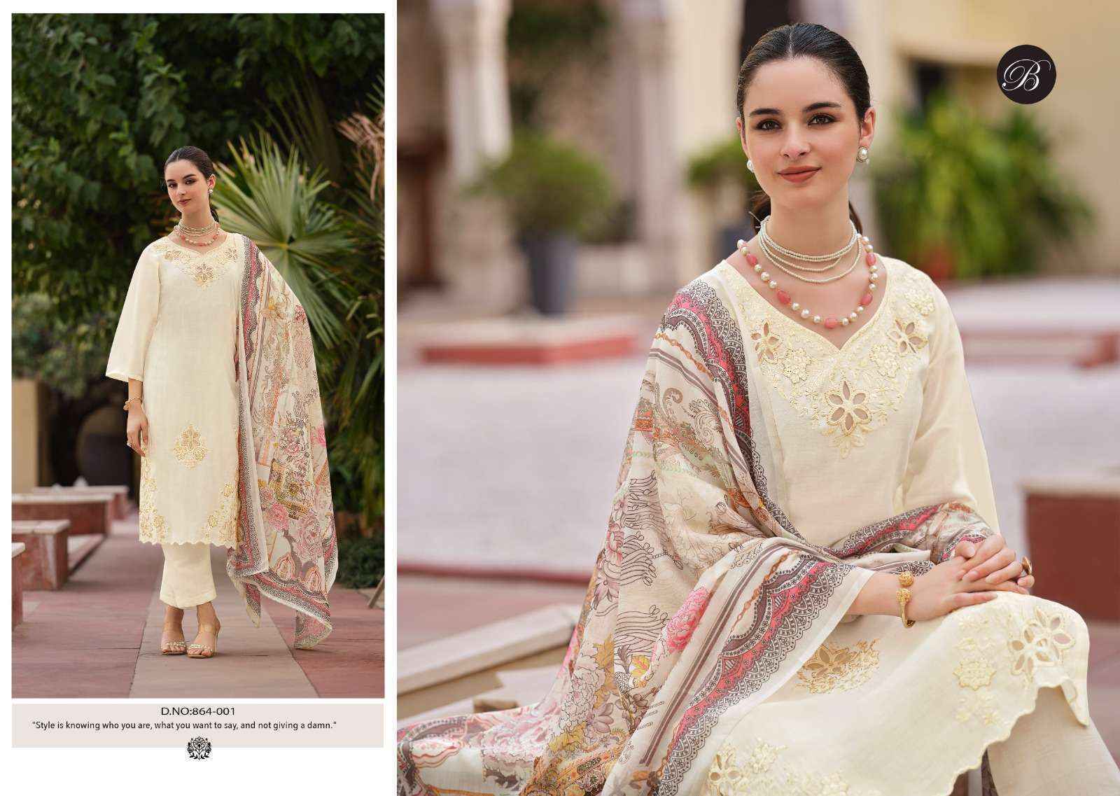 Belliza Zara Roman Silk Dress Material Surat Wholesale ( 6 pcs Catalogue