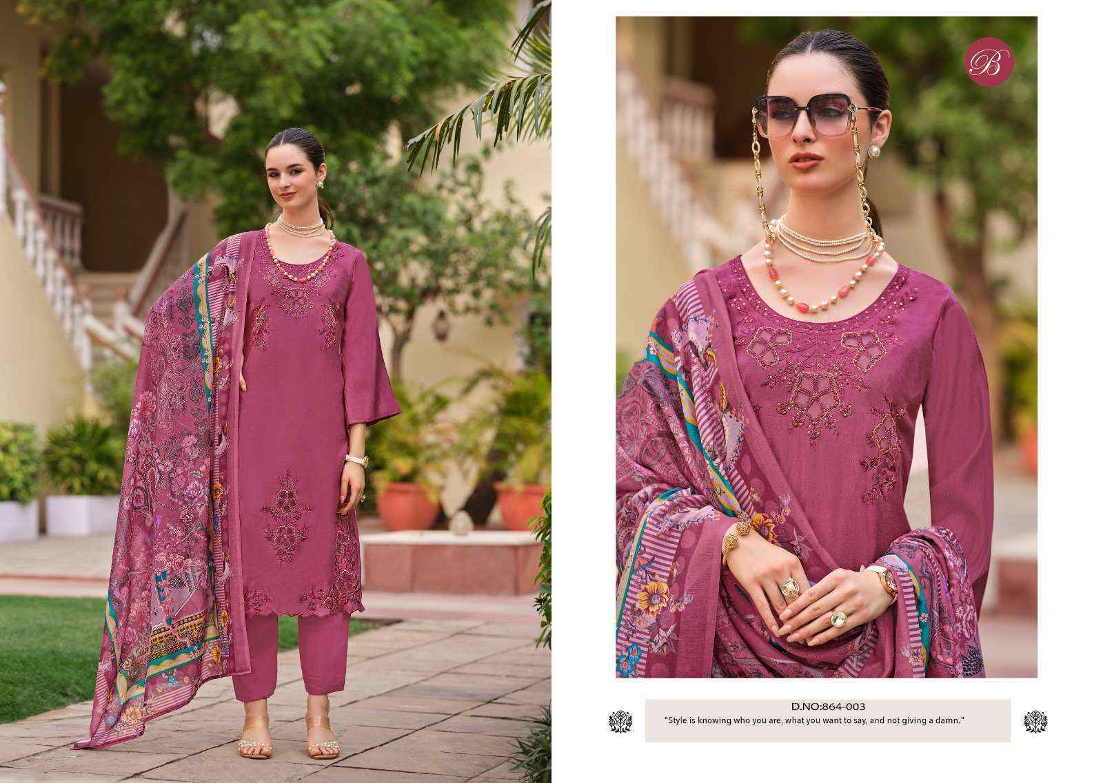 Belliza Zara Roman Silk Dress Material Surat Wholesale ( 6 pcs Catalogue