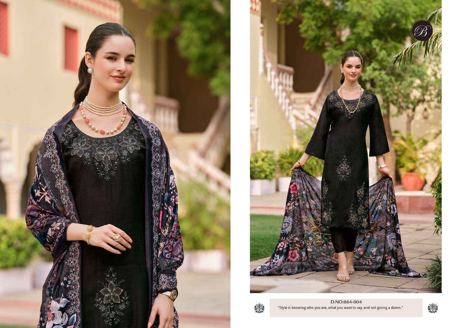 Belliza Zara Roman Silk Dress Material Surat Wholesale ( 6 pcs Catalogue