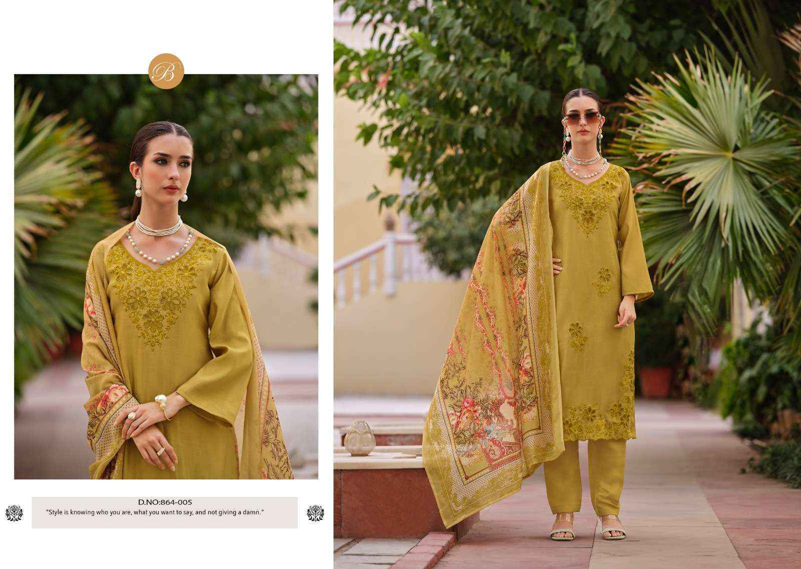 Belliza Zara Roman Silk Dress Material Surat Wholesale ( 6 pcs Catalogue