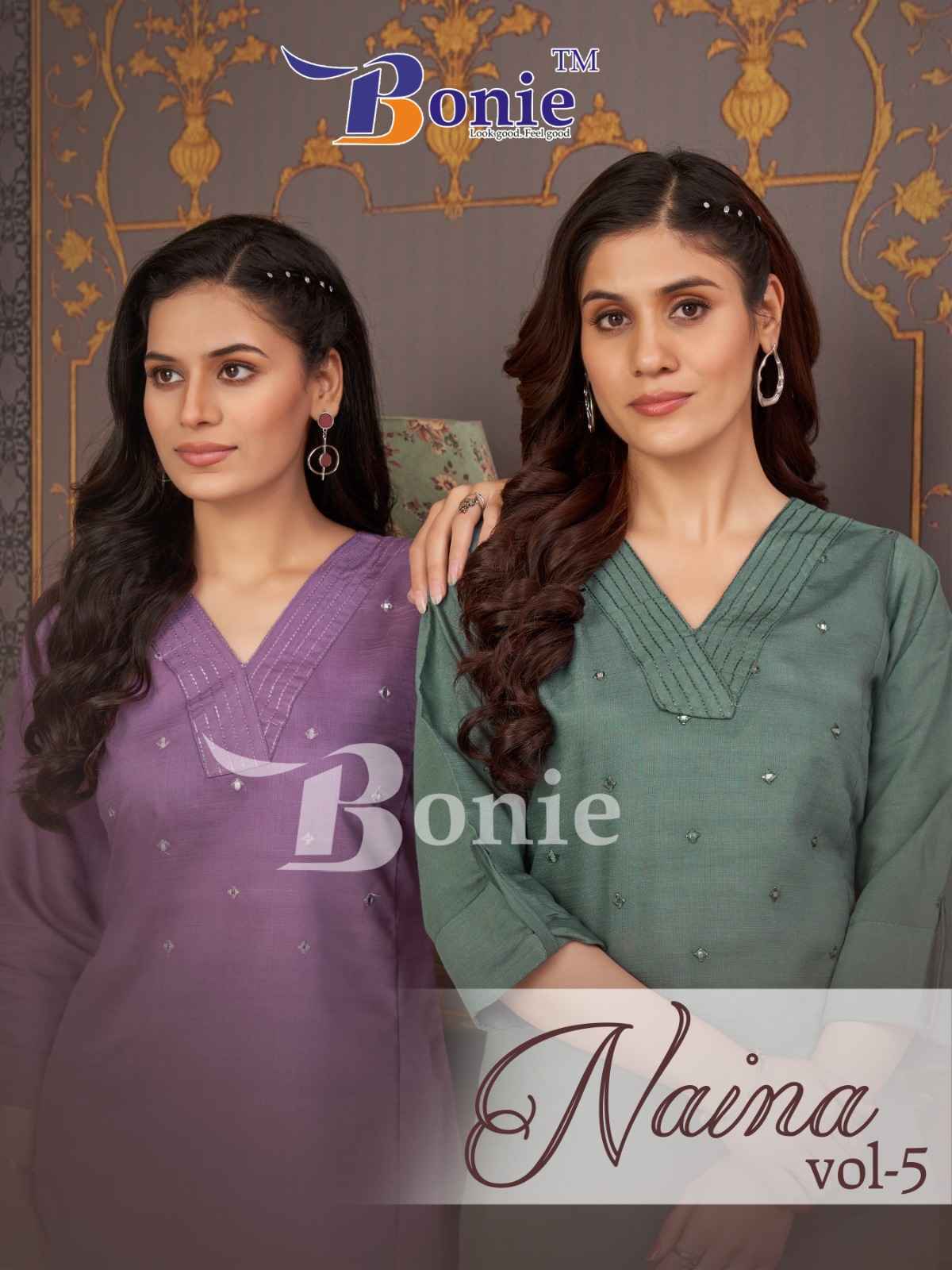 Bonie Naina Vol 5 Viscouse Kurti With Plazzo Wholesale Rate ( 5 Pcs Catalog )