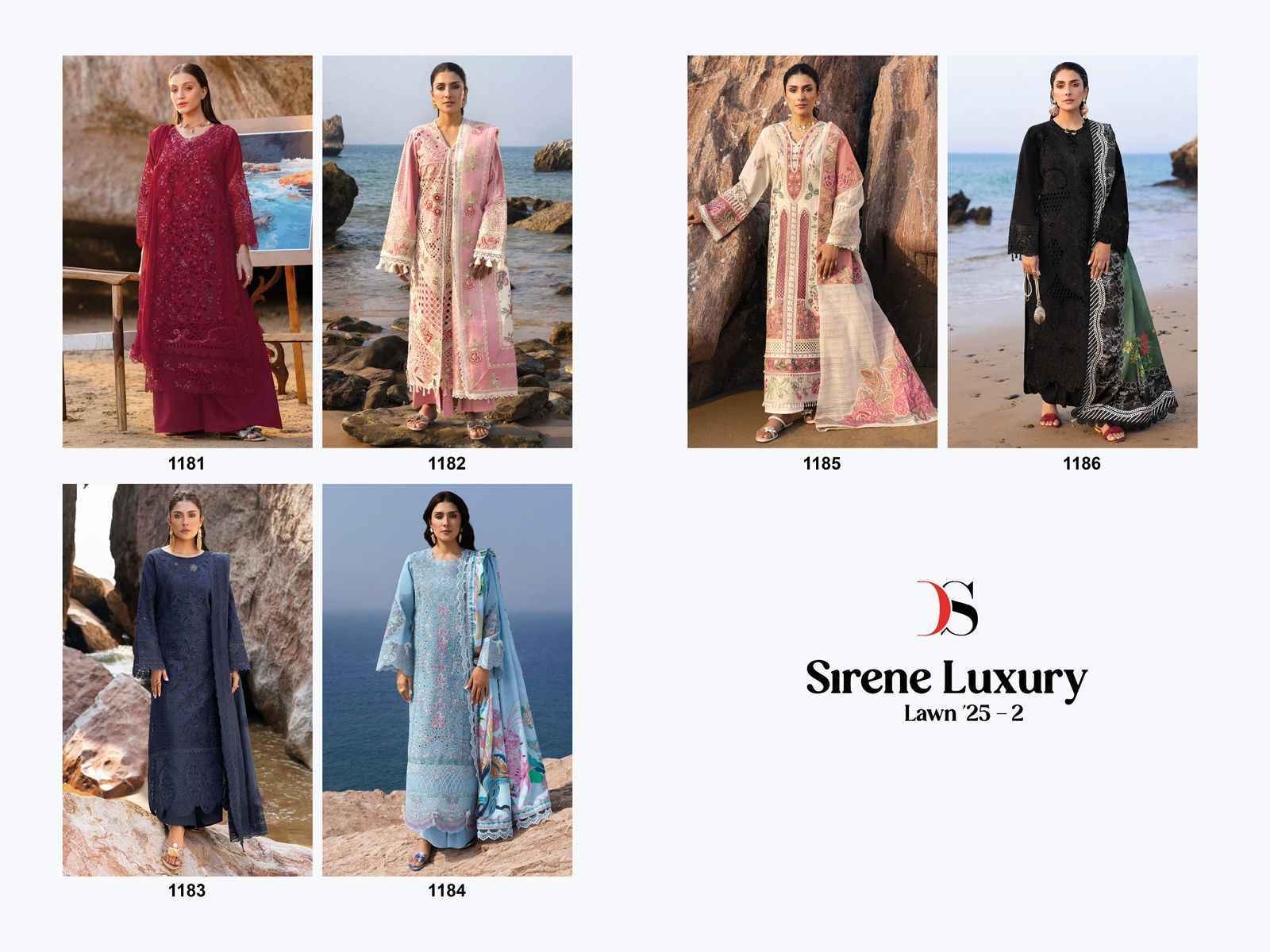 Deepsy Sirene Luxury Lawn 25 Vol 2 Wholesale Cotton Dress Material ( 6 pcs Catalogue )