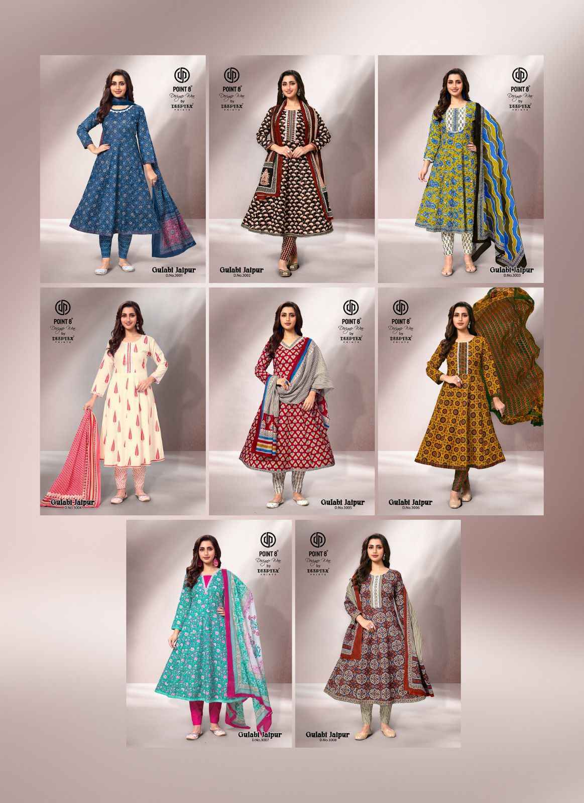 Deeptex Gulabi Jaipur Vol 3 Readymade Cotton Suits ( 8 pcs Catalogue