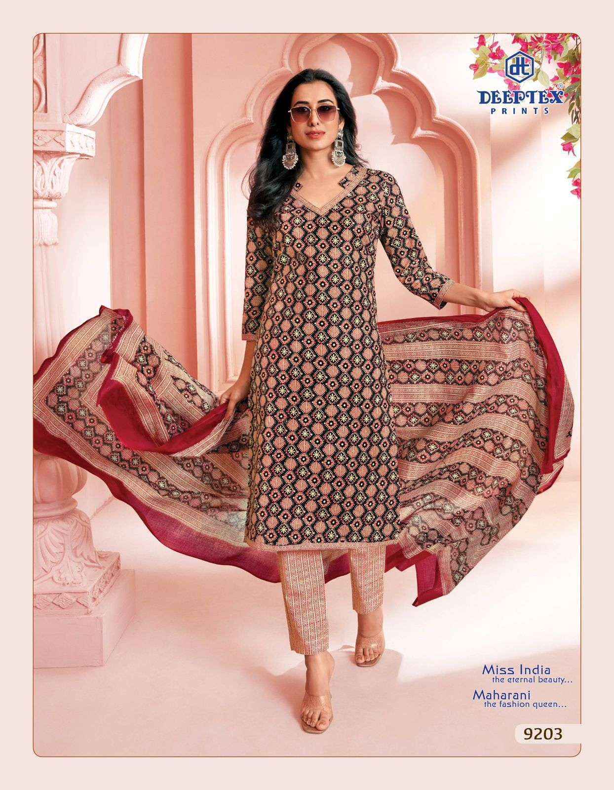 Deeptex Prints Miss India Vol 92 Wholesale Cotton Dress Material ( 16 pcs Catalogue )