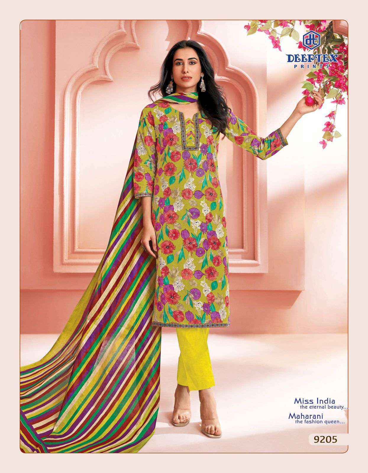 Deeptex Prints Miss India Vol 92 Wholesale Cotton Dress Material ( 16 pcs Catalogue )