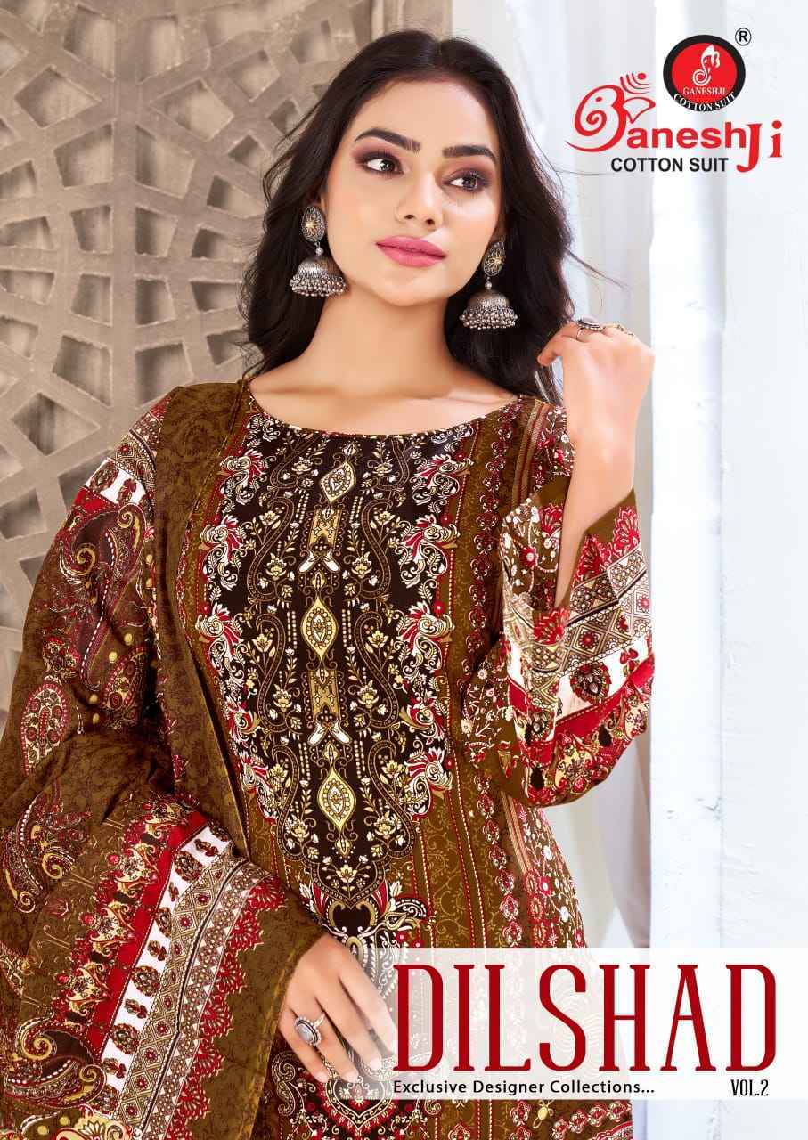 Ganesh Ji Dilshad Vol 2 Soft Cotton Salwar Kameez Wholesale Rate ( 8 Pcs Catalog )