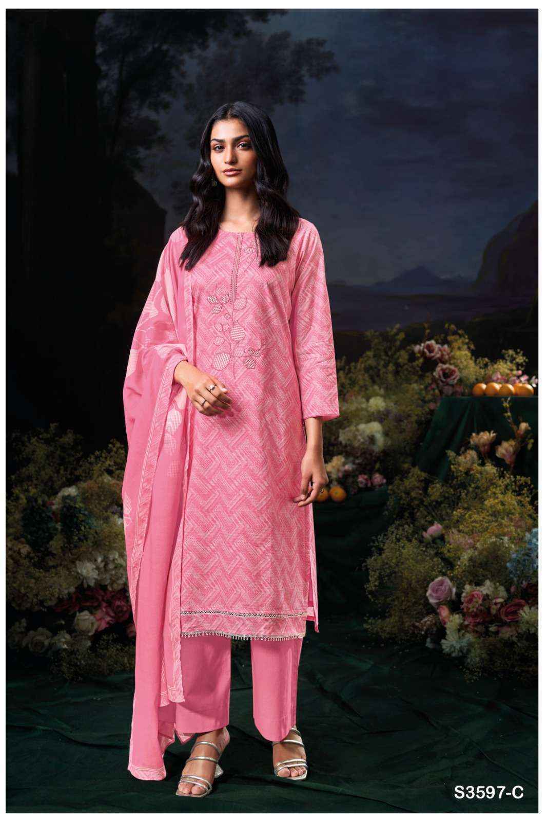 Ganga Divita 3597 Cotton Dress Material New Catalog ( 4 pcs Catalogue )