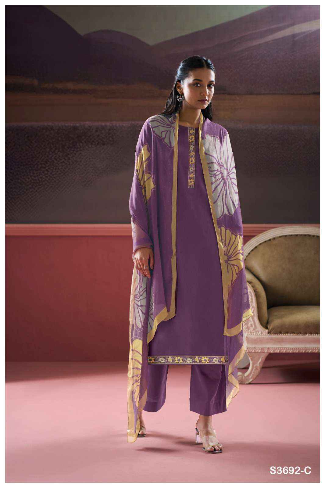 Ganga Kalash 3692 Cotton Silk Salwar Kameez Wholesale Rate ( 4 Pcs Catalog )
