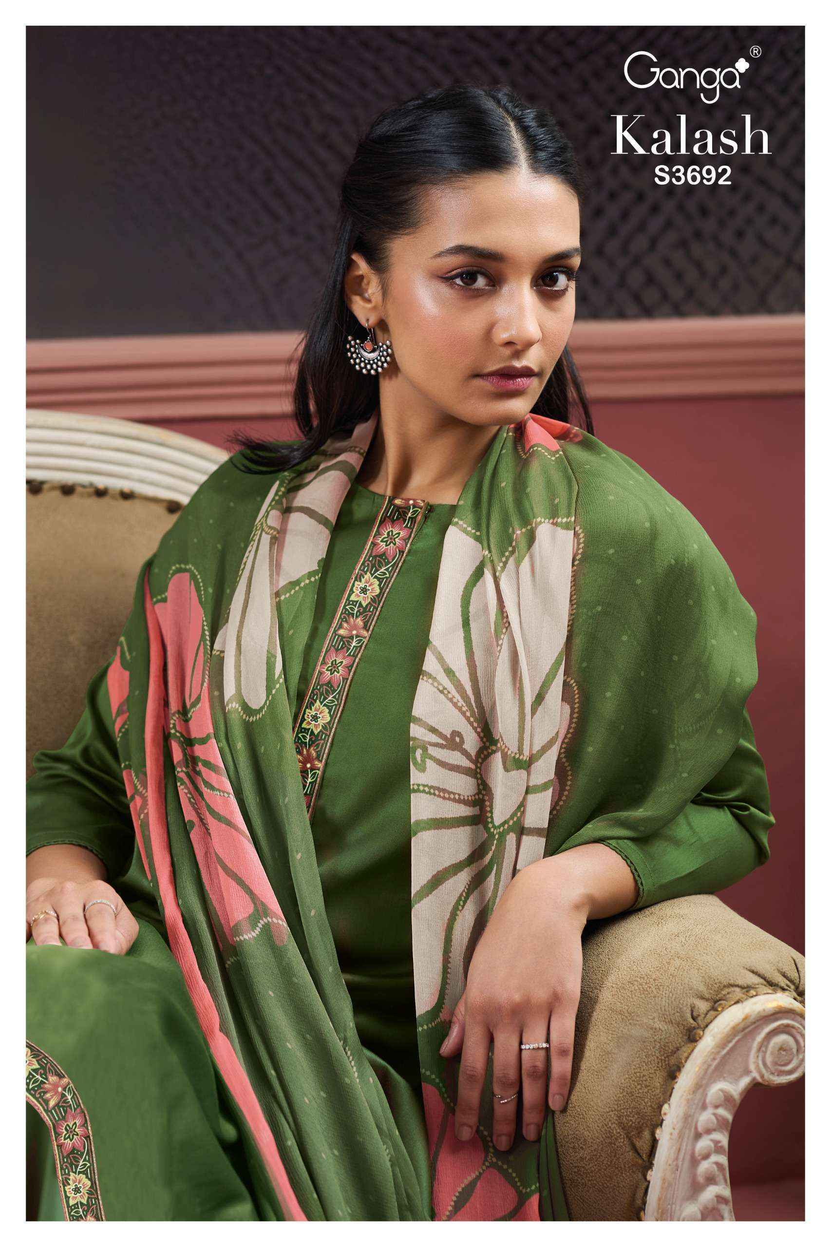 Ganga Kalash 3692 Cotton Silk Salwar Kameez Wholesale Rate ( 4 Pcs Catalog )