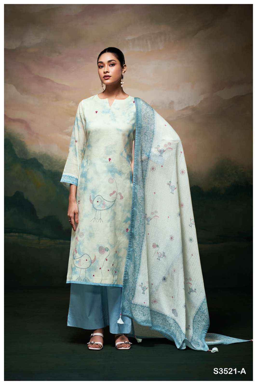 Ganga Meela 3521 Cotton Dress Material New Catalog ( 4 pcs Catalogue )