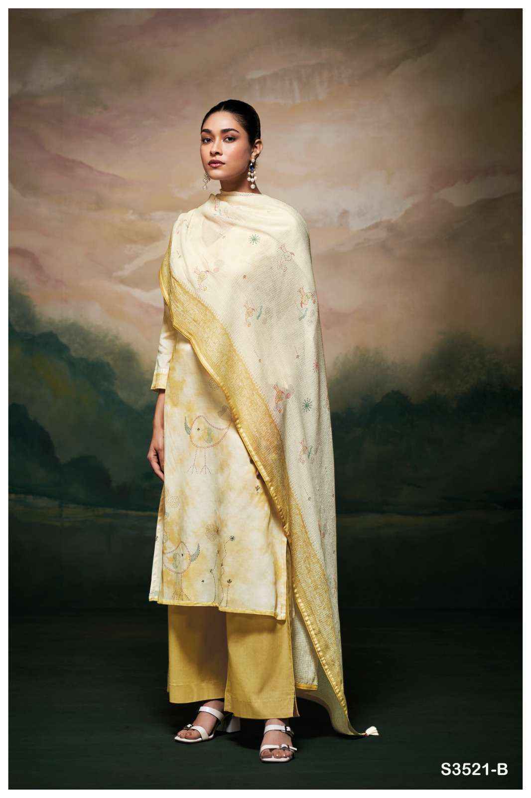 Ganga Meela 3521 Cotton Dress Material New Catalog ( 4 pcs Catalogue )