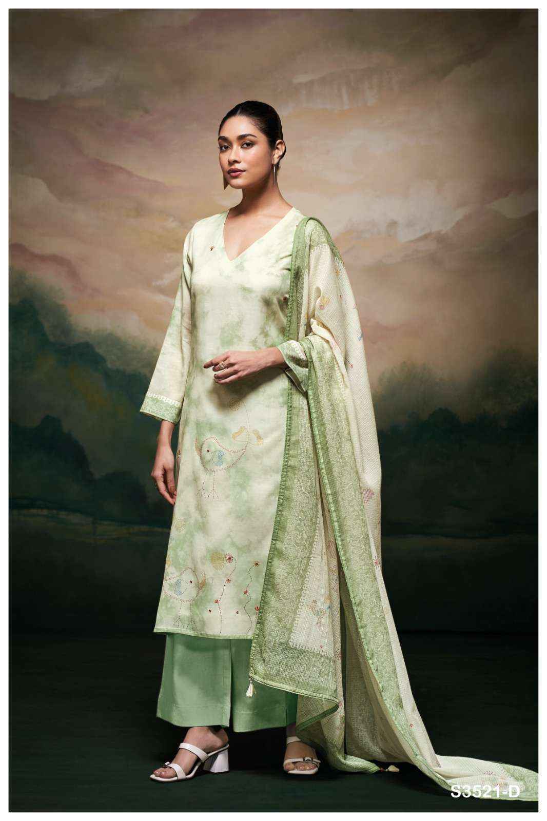 Ganga Meela 3521 Cotton Dress Material New Catalog ( 4 pcs Catalogue )