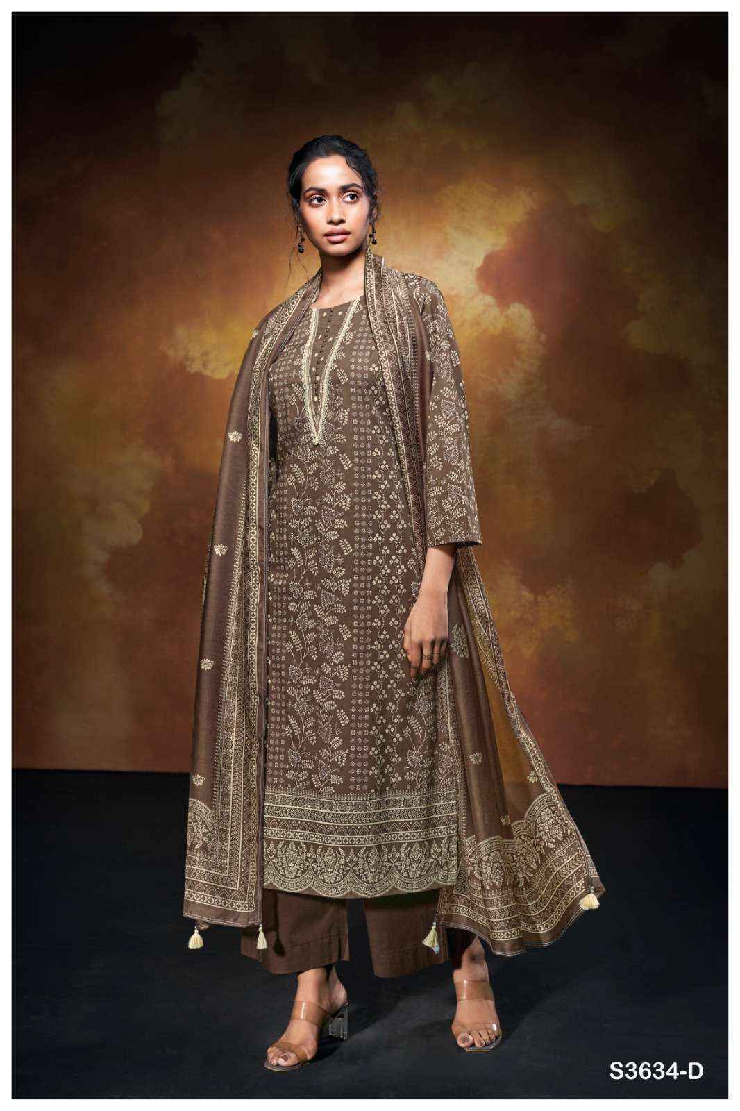 Ganga Xara 3634 Cotton Salwar Kameez Wholesale Rate ( 4 Pcs Catalog )