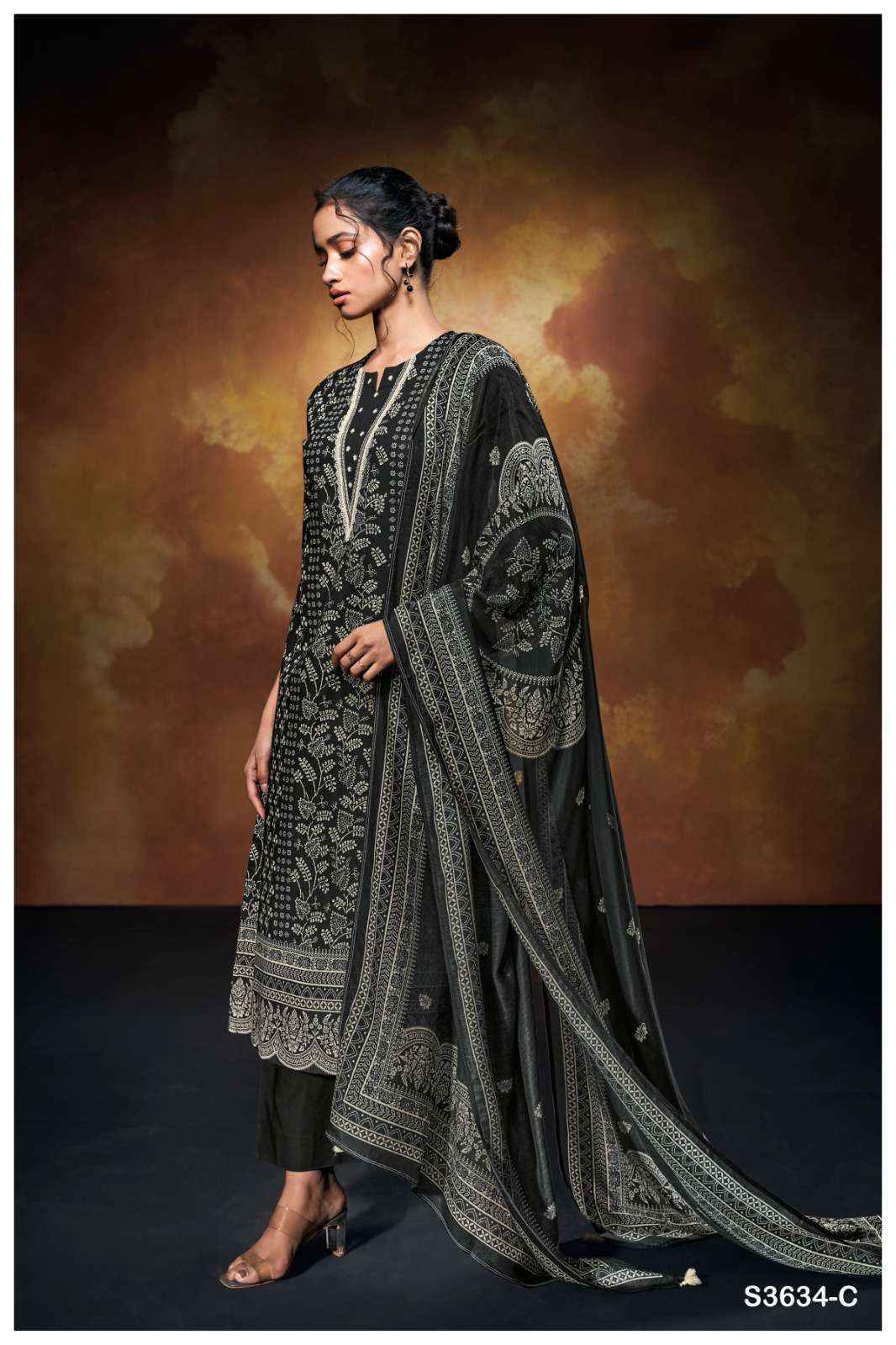 Ganga Xara 3634 Cotton Salwar Kameez Wholesale Rate ( 4 Pcs Catalog )