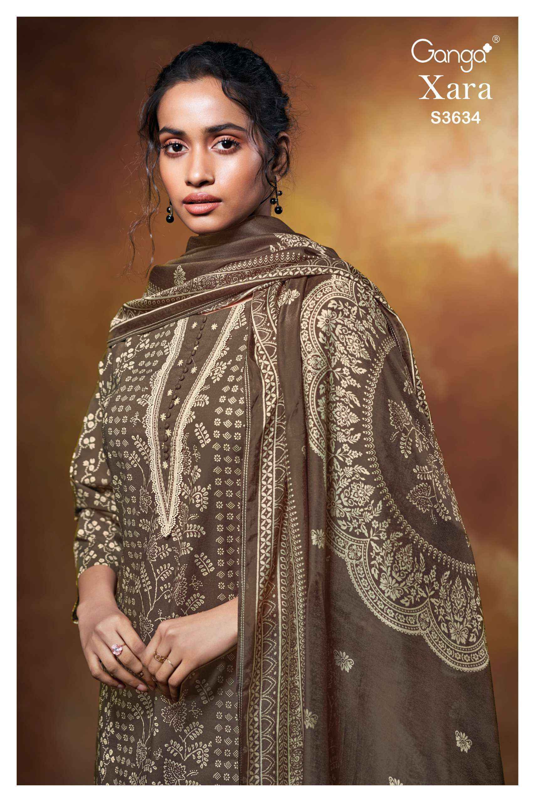 Ganga Xara 3634 Cotton Salwar Kameez Wholesale Rate ( 4 Pcs Catalog )