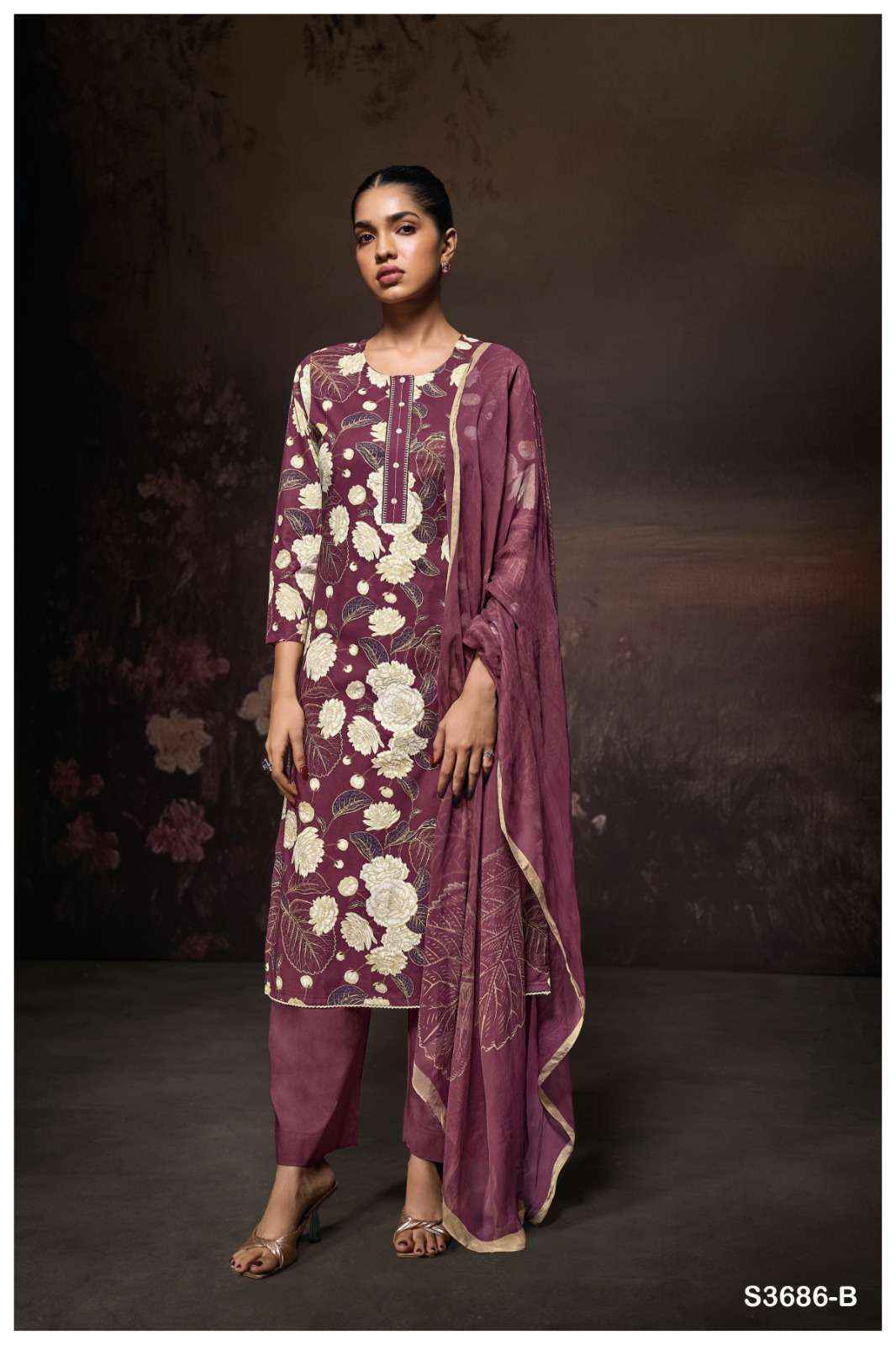 Ganga Yugriti 3686 Wholesale Cotton Dress Material ( 4 pcs Catalogue
