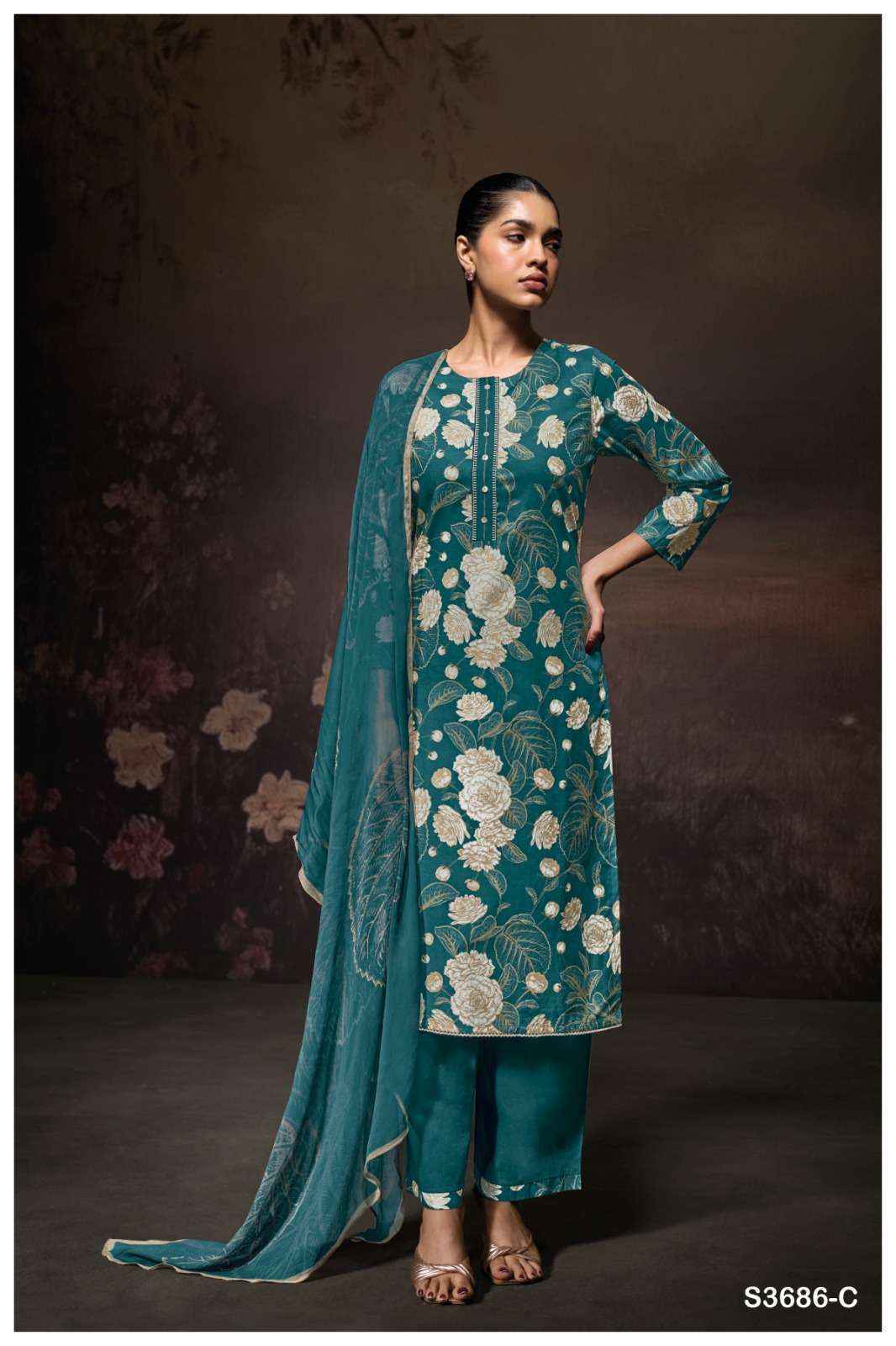 Ganga Yugriti 3686 Wholesale Cotton Dress Material ( 4 pcs Catalogue