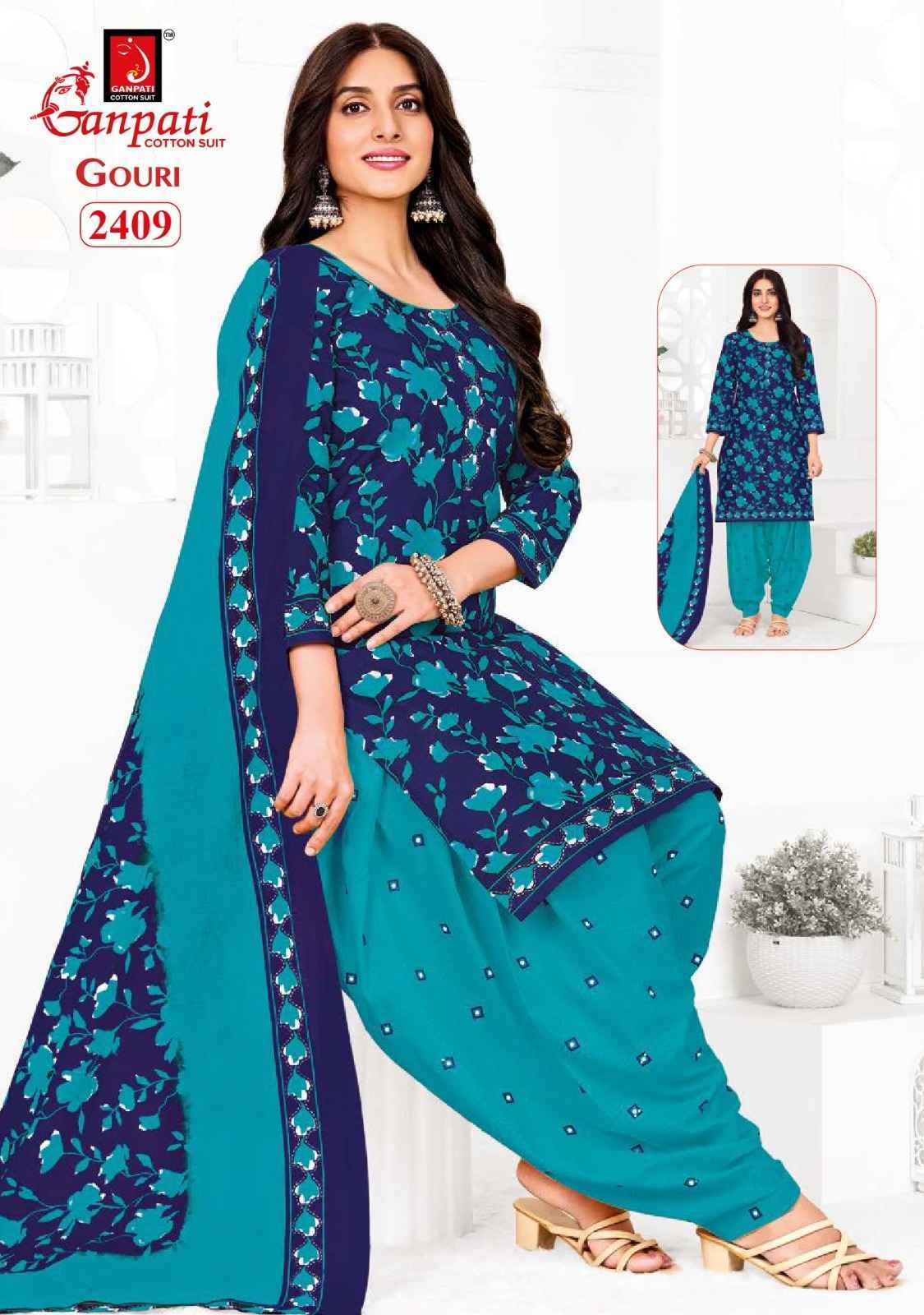 Ganpati Gouri Vol 10 Wholesale Cotton Dress Material ( 15 pcs Catalogue