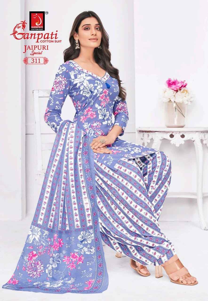 Ganpati Jaipuri Special Patiyala Vol 15 Cotton Patiyala Salwar Suit (15 pcs Catalogue )
