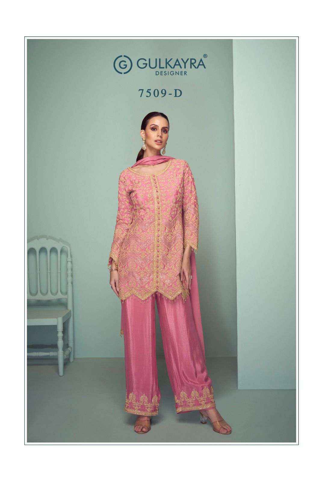 Gulkayra Designer Crown Platinum Readymade Chinon Dress ( 4 Pc Catalouge )