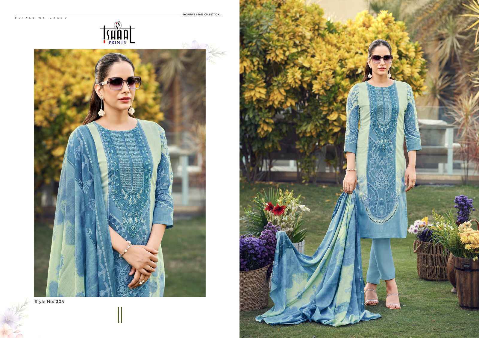Ishaal Maira Vol 3 Lawn Cotton Dress Material Surat Market ( 8 pcs Catalogue