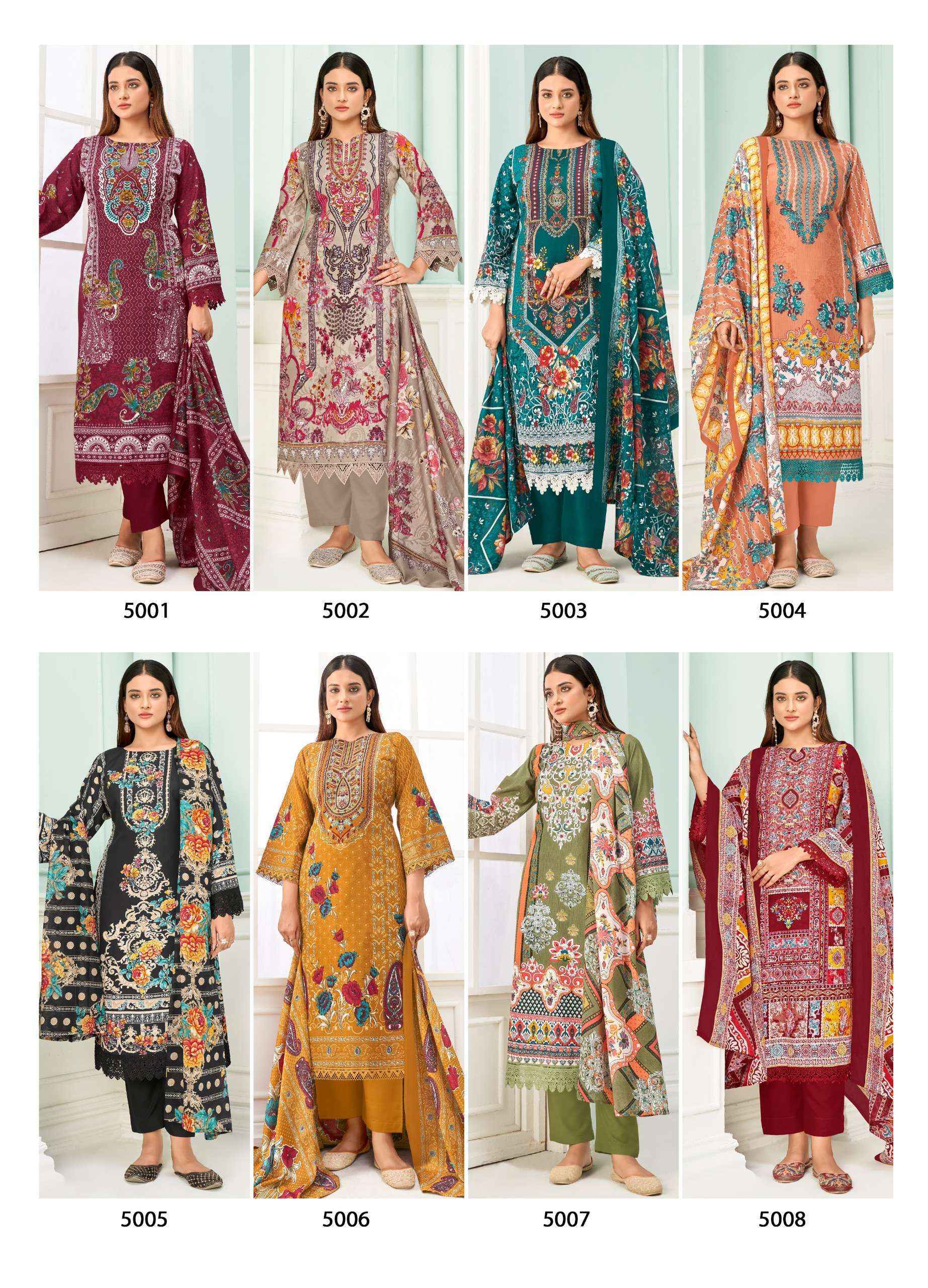 Jash Qurbat Vol 5 Cotton Dress Material Latest Catalog ( 8 pcs Catalogue