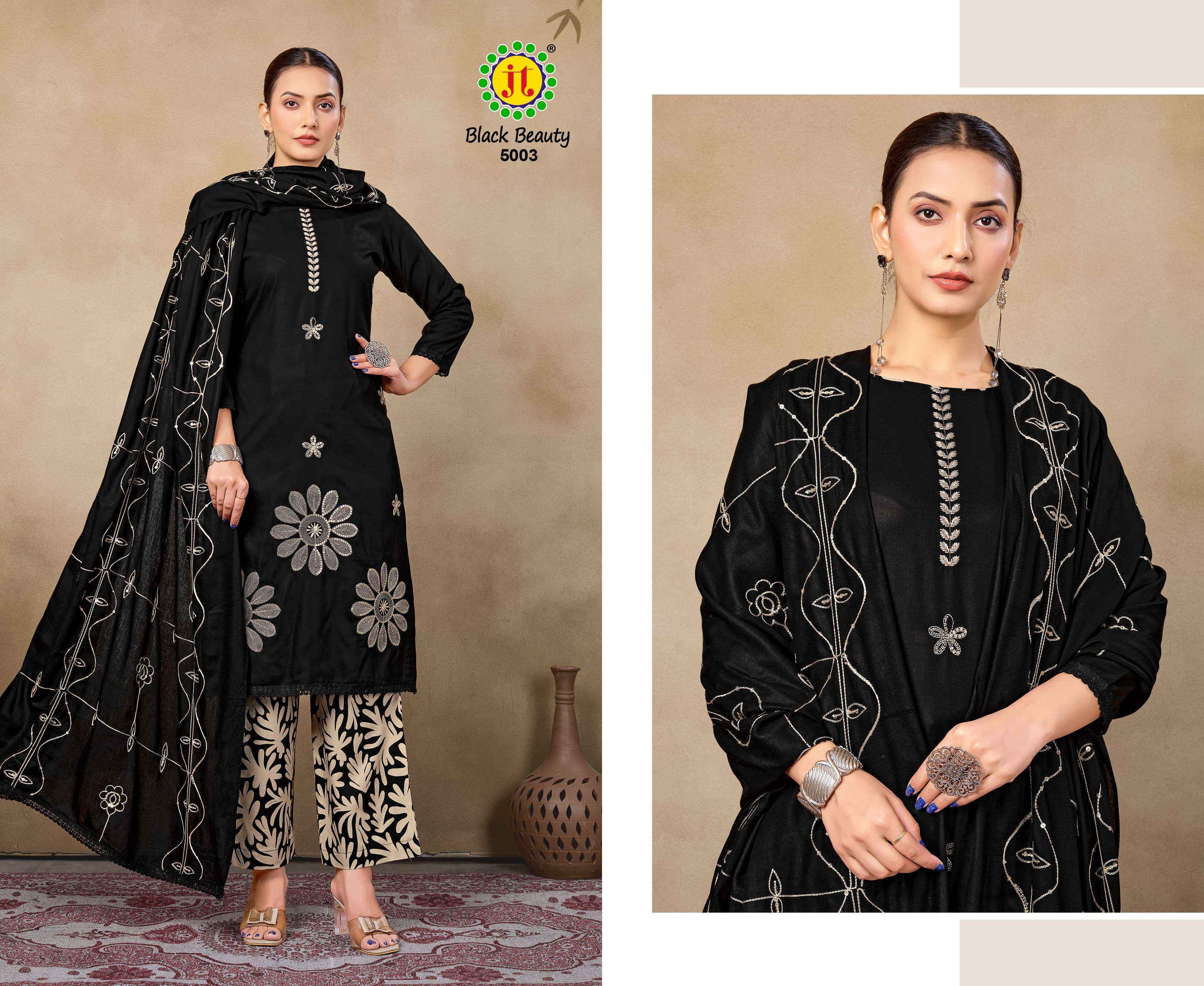 Jt Black Beauty Vol 5 Rayon Dress Material Wholesale Price ( 5 pcs Catalogue