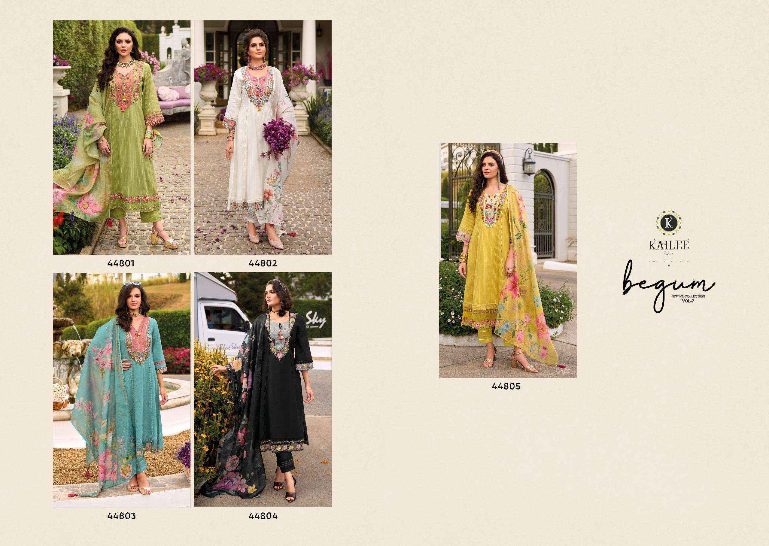 Kailee Fashion Begum Vol 7 Cotton Kurti Combo Wholesale Rate ( 5 Pcs Catalog )