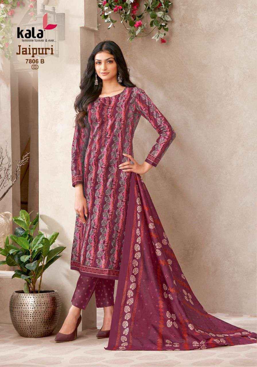 Kala Jaipuri Vol 8 Cotton Salwar Kameez Wholesale Rate ( 12 Pcs Catalog )