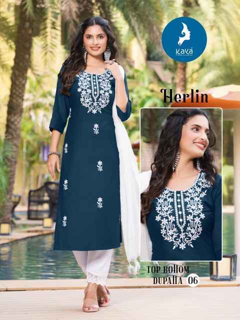 Kaya Herlin Rayon Kurti Combo Set Wholesale Rate ( 6 Pcs Catalog )