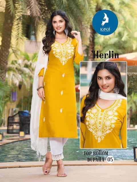 Kaya Herlin Rayon Kurti Combo Set Wholesale Rate ( 6 Pcs Catalog )