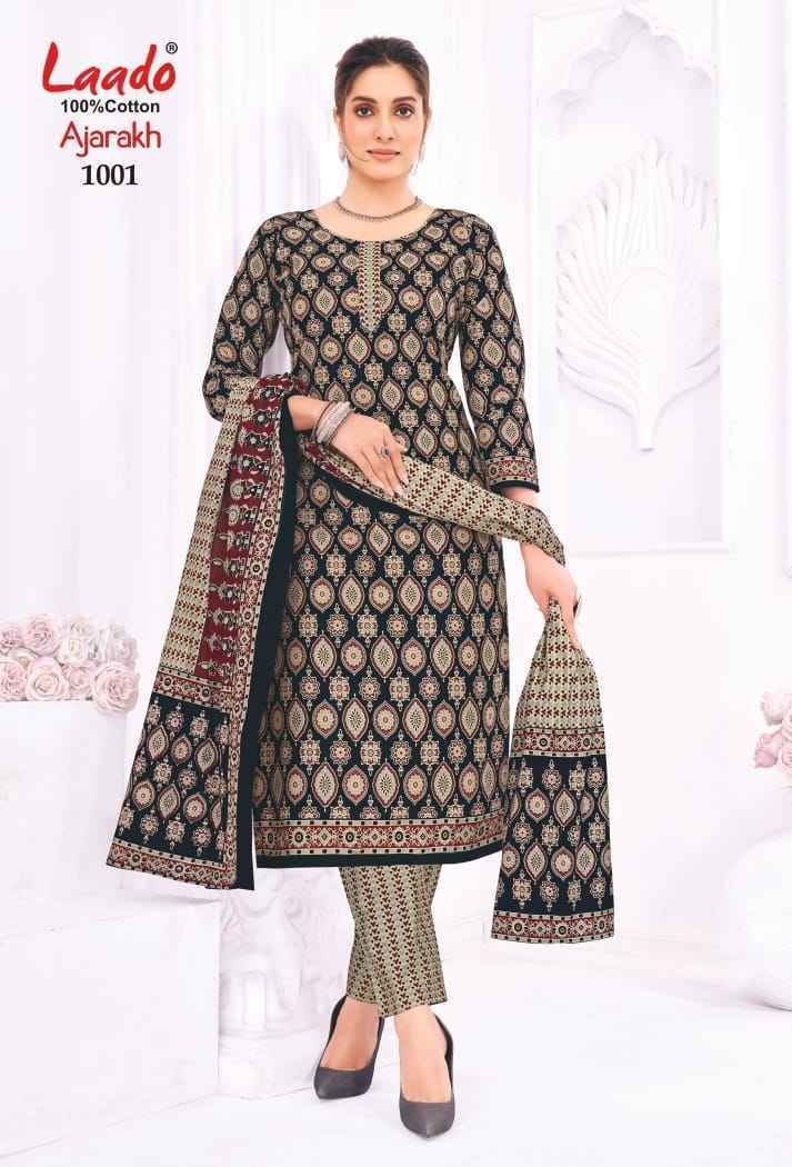 Laado Ajarakh Vol 1 Cotton Dress Material Latest Catalog ( 10 Pcs Catalog