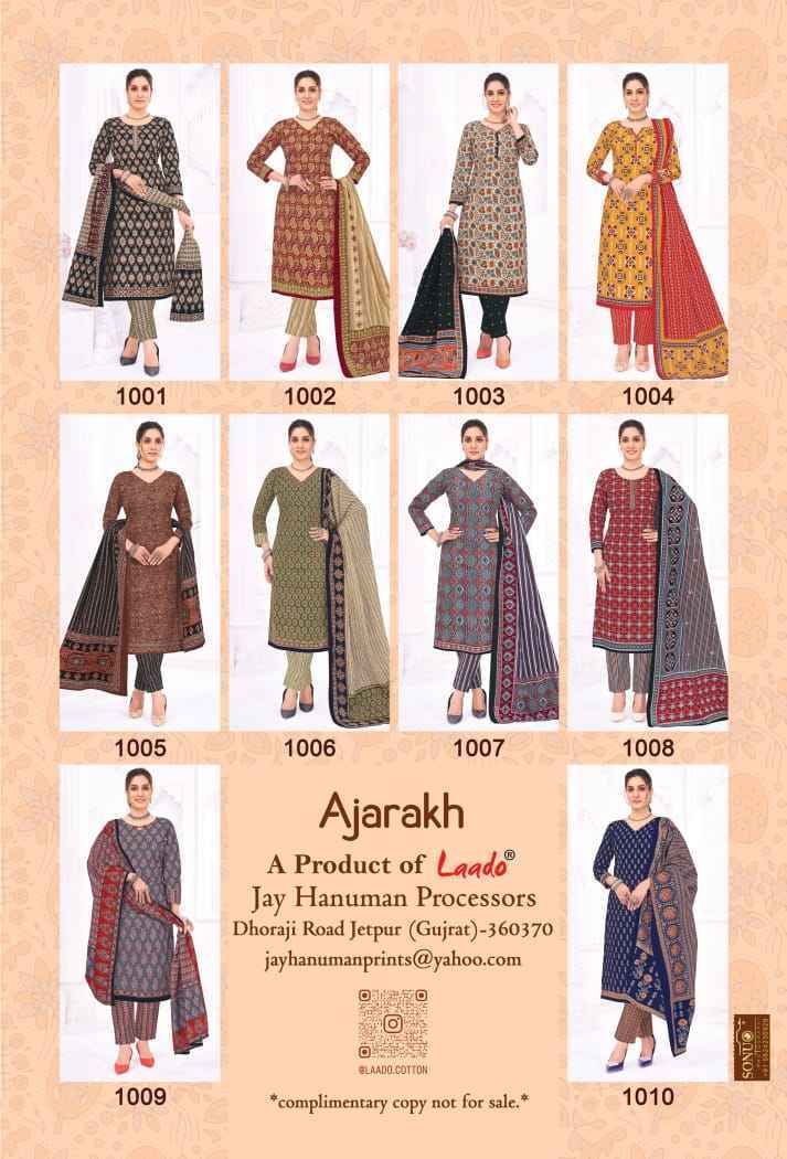Laado Ajarakh Vol 1 Cotton Dress Material Latest Catalog ( 10 Pcs Catalog