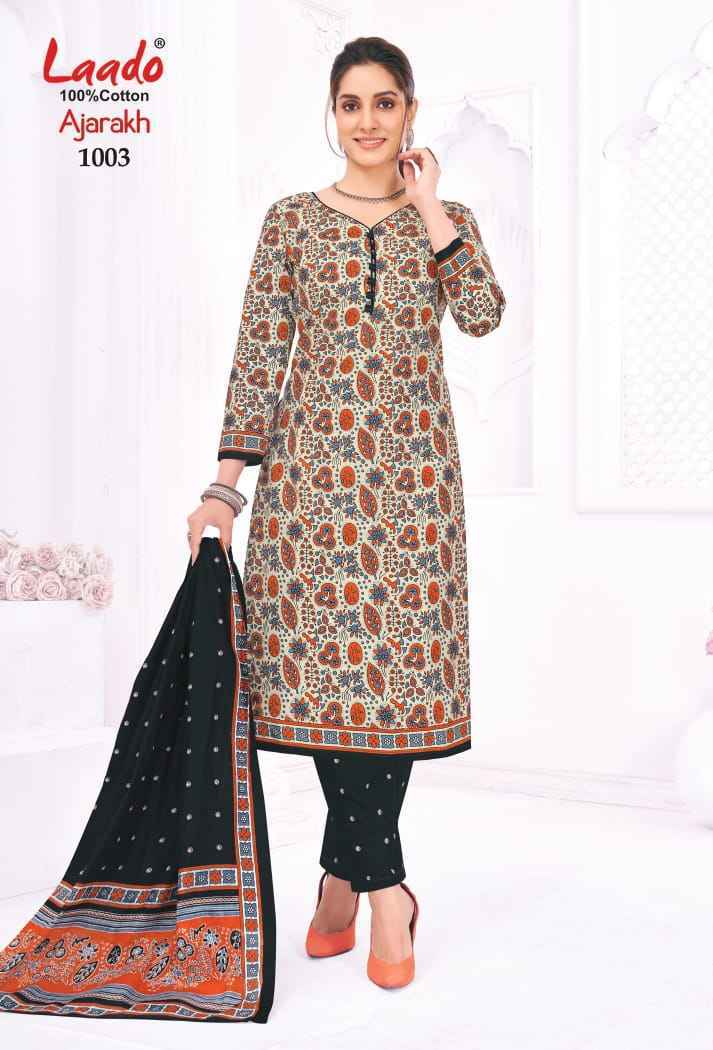 Laado Ajarakh Vol 1 Cotton Dress Material Latest Catalog ( 10 Pcs Catalog