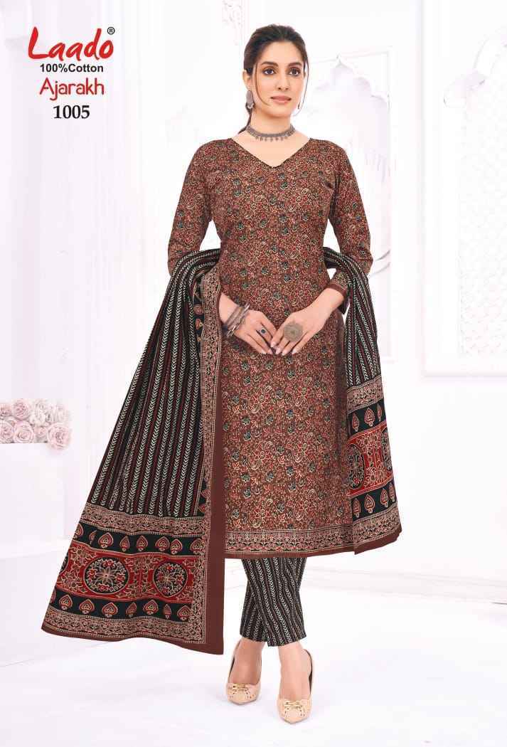 Laado Ajarakh Vol 1 Cotton Dress Material Latest Catalog ( 10 Pcs Catalog