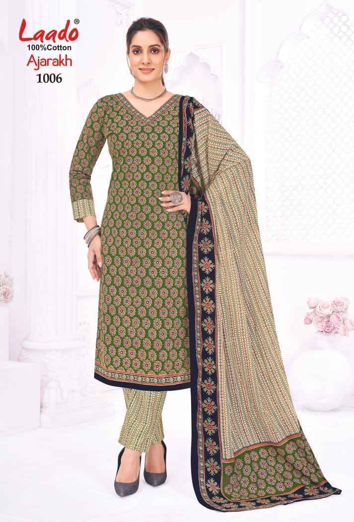 Laado Ajarakh Vol 1 Cotton Dress Material Latest Catalog ( 10 Pcs Catalog