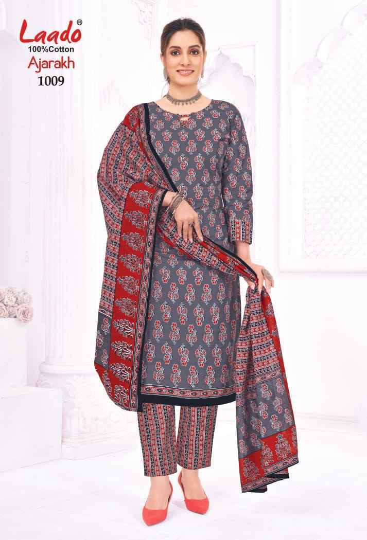 Laado Ajarakh Vol 1 Cotton Dress Material Latest Catalog ( 10 Pcs Catalog