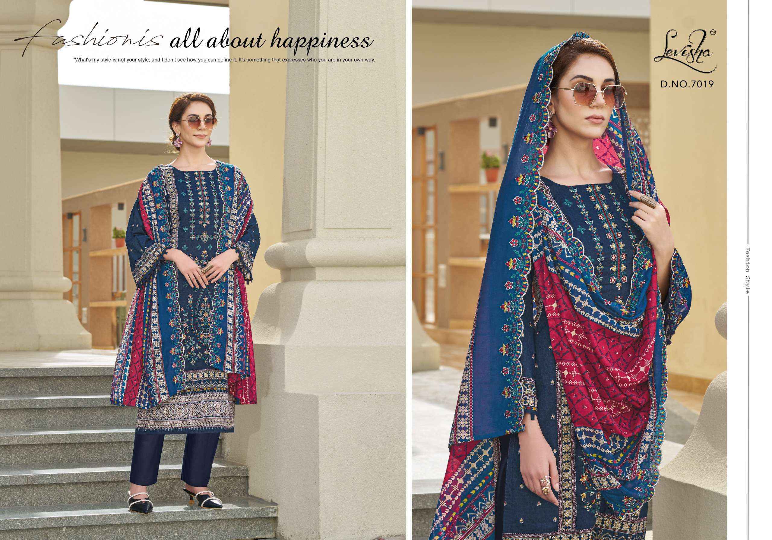 Levisha Madhubala Vol 7 Cambric Cotton Salwar Kameez Wholesale Rate ( 8 Pcs Catalog )